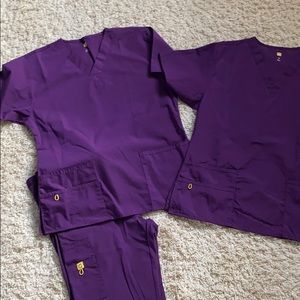 3 piece Wonderwink cotton scrubs purple.